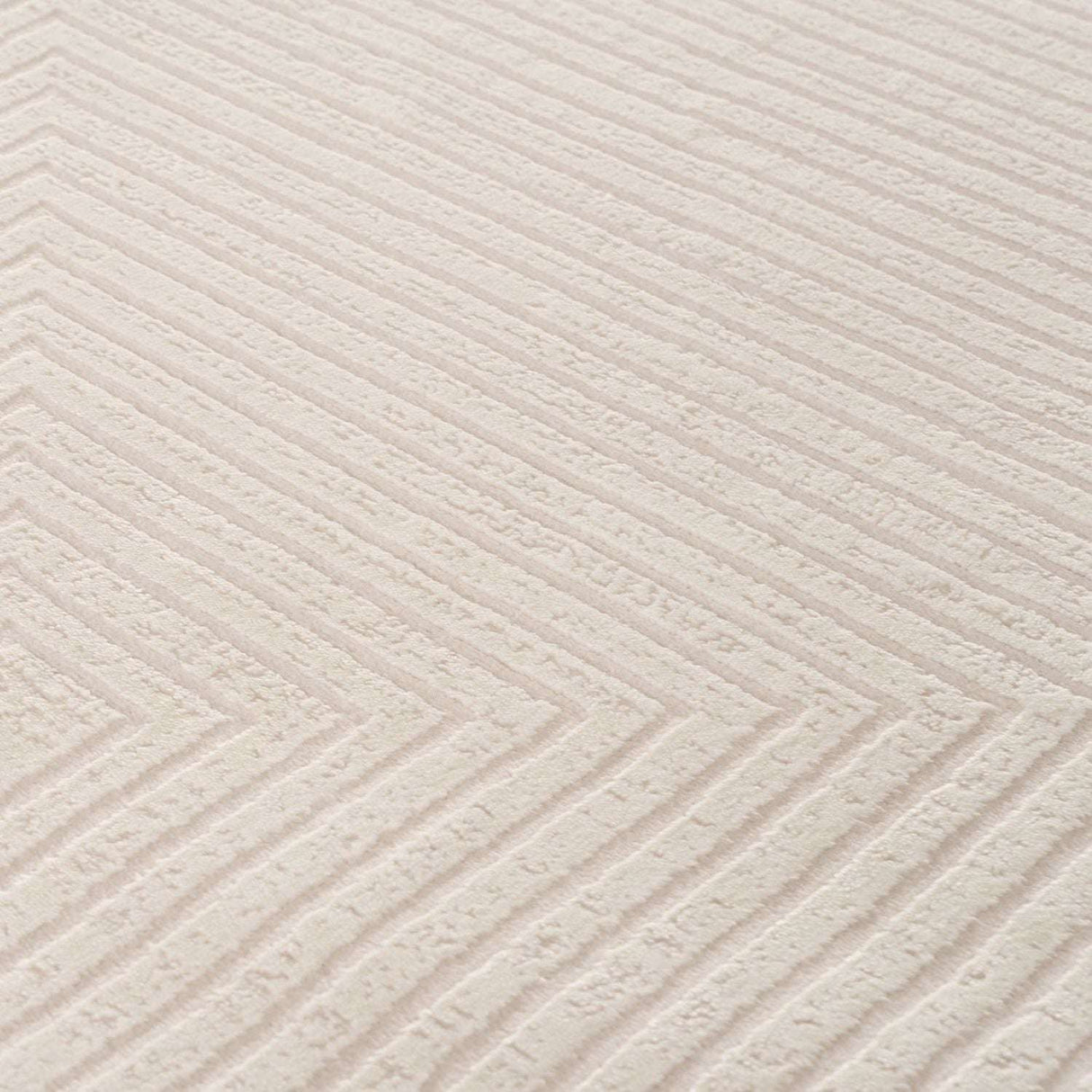 Elegant Geometric Rug in soft beige with a textured zigzag pattern for modern interiors