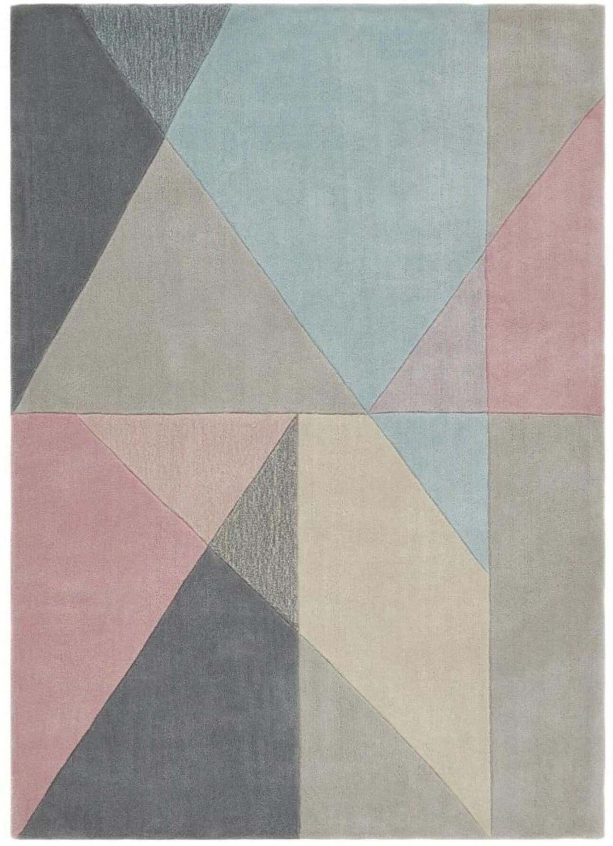 Stylish geometric rug with pastel colours and modern abstract design, perfect for contemporary interiors