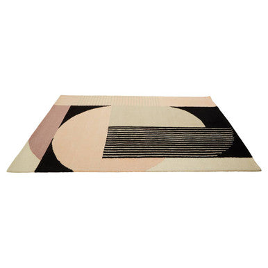 Orsina Geometric Rug in soft pastel colours featuring abstract shapes and stripes