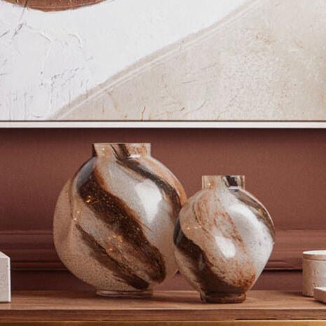 Orsina Glass Vase Set with Unique Swirl Design for Modern Home Decor
