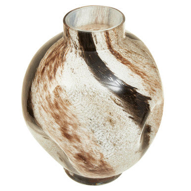Orsina Unique Swirling Glass Vase with Earthy Tones for Decorative Style