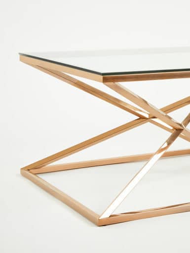Allure Corseted Rose Gold Coffee Table Orsina
