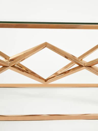 Allure Corseted Rose Gold Coffee Table Orsina