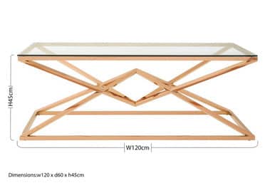Allure Corseted Rose Gold Coffee Table Orsina