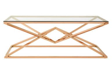 Allure Corseted Rose Gold Coffee Table Orsina