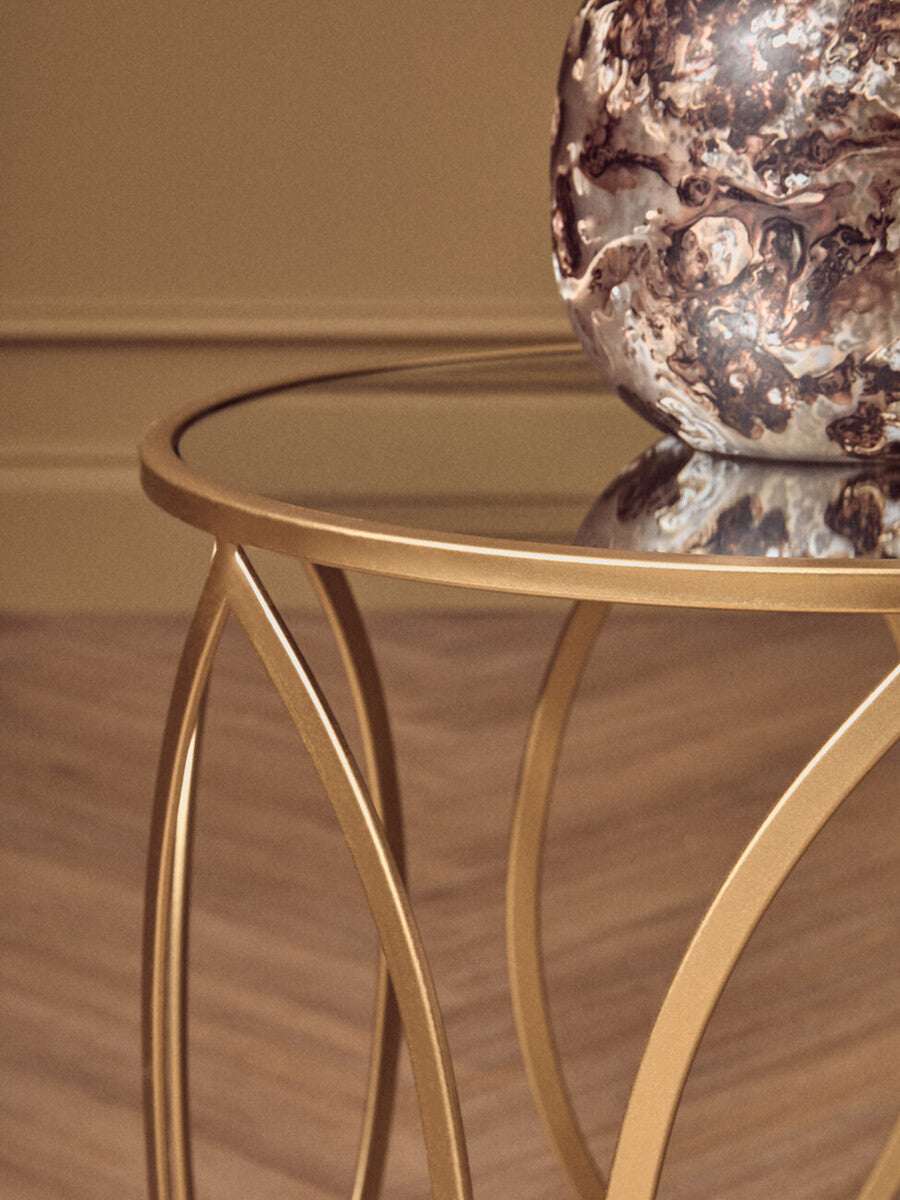 Arcana Set Of Two Gold Finish Side Tables Orsina