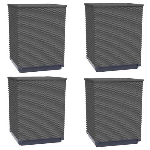 vidaXL Garden Planters 2 pcs Dark Grey 30x30x37 cm Polypropylene vidaXL