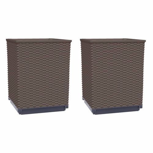 vidaXL Garden Planters 2 pcs Dark Grey 30x30x37 cm Polypropylene vidaXL