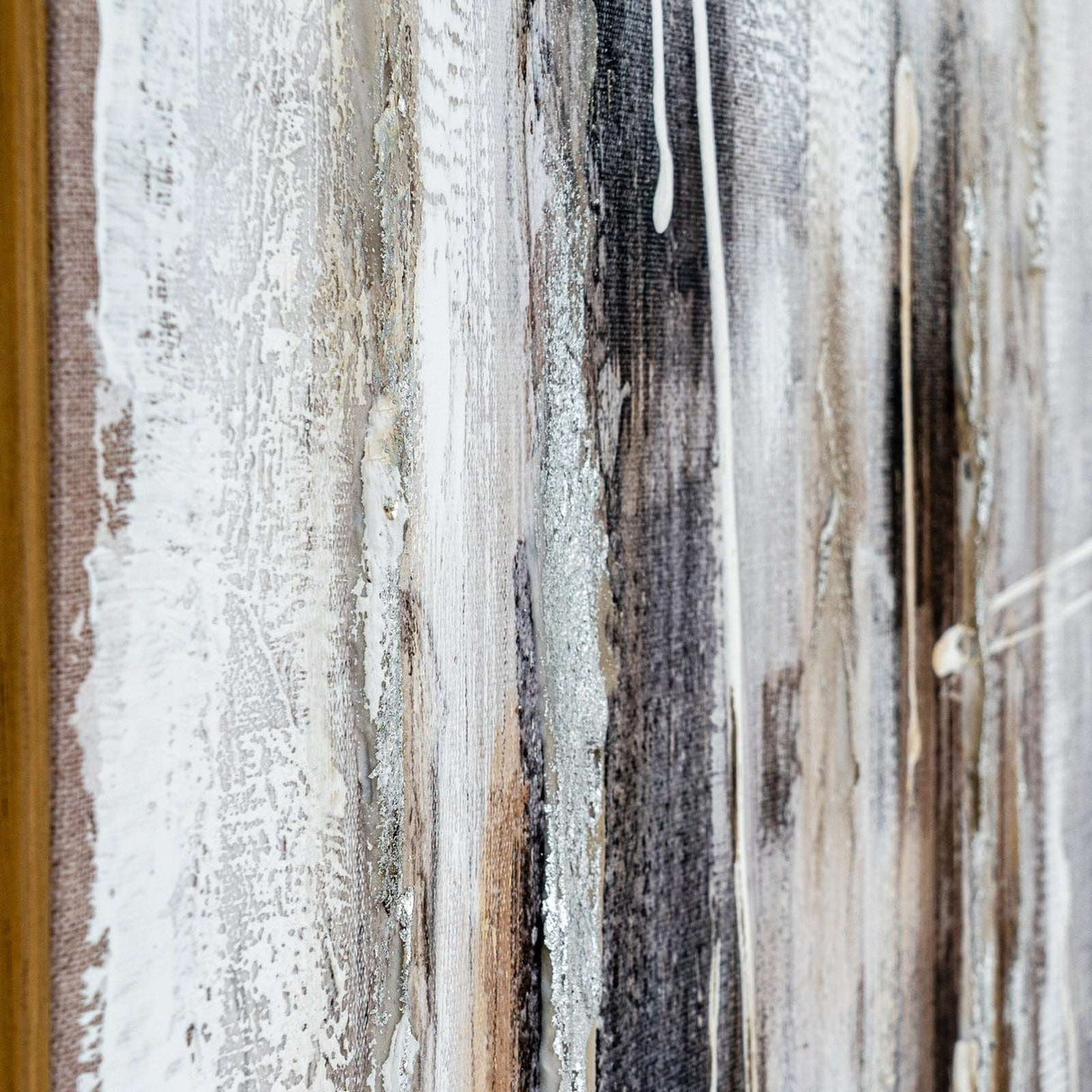 Close-up of a textured Hand Painted Canvas by Shades 4 Seasons with earthy tones and intricate details