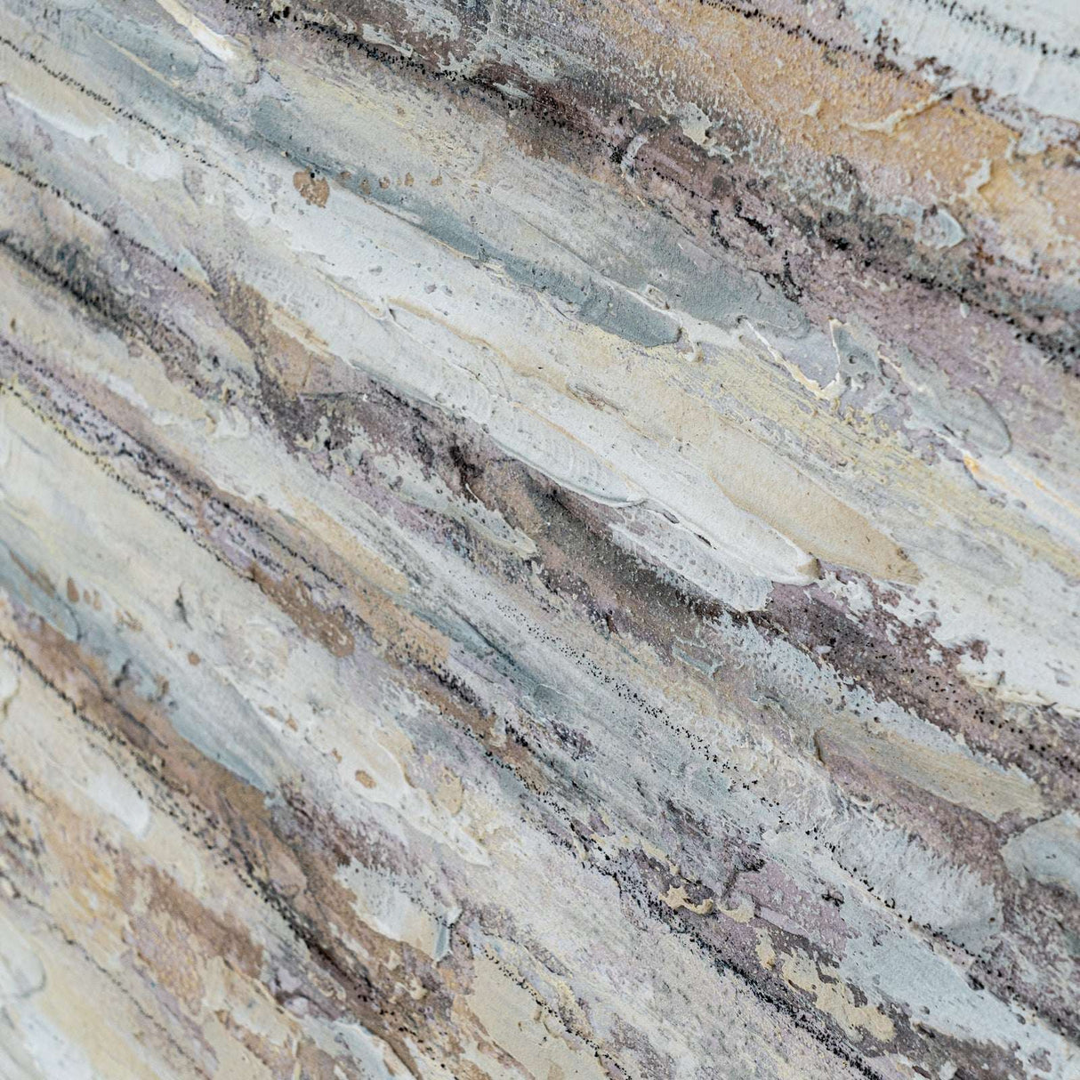 Textured hand painted canvas artwork with abstract patterns in earthy tones