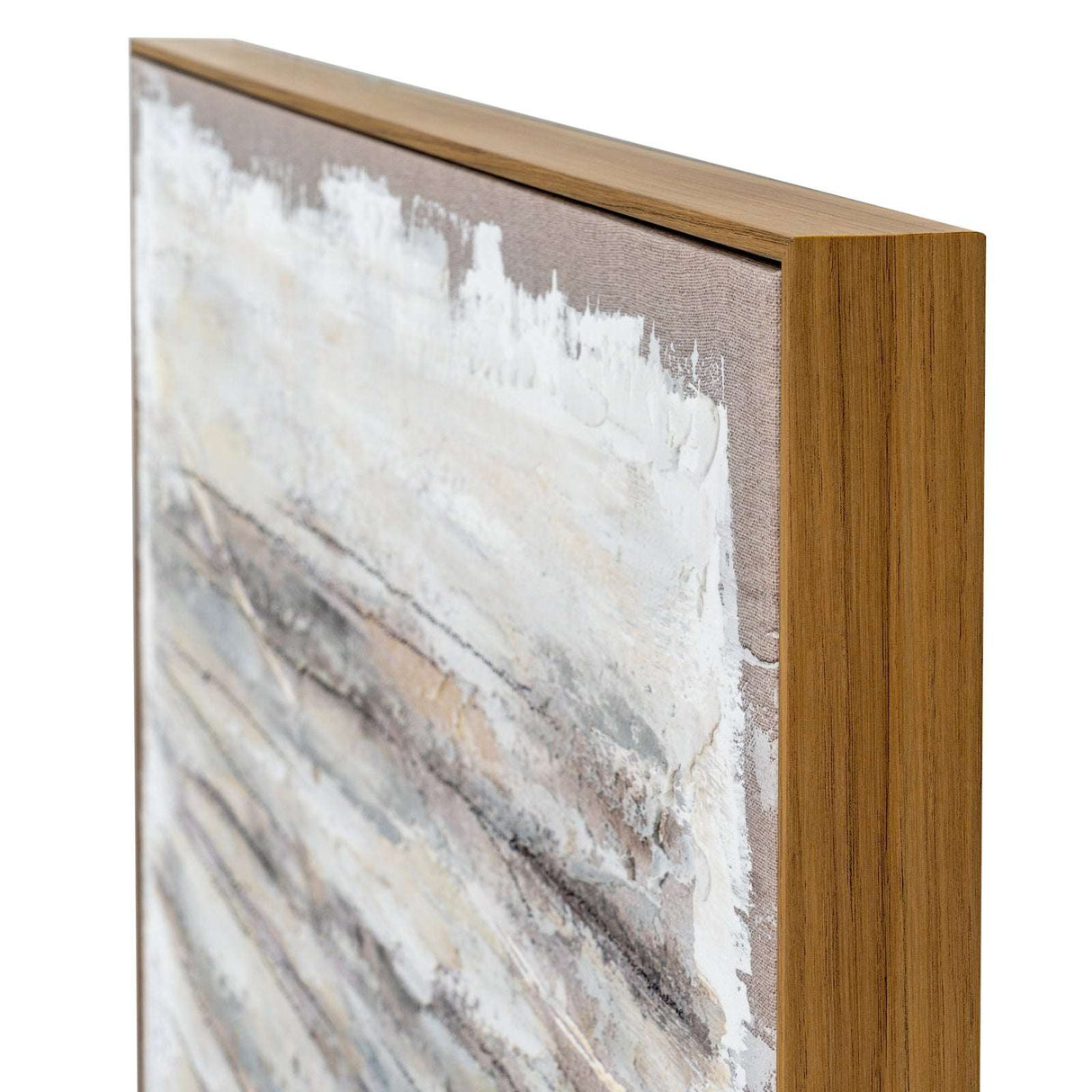 Close-up of Hand Painted Canvas with textured abstract design and wooden frame by Shades 4 Seasons
