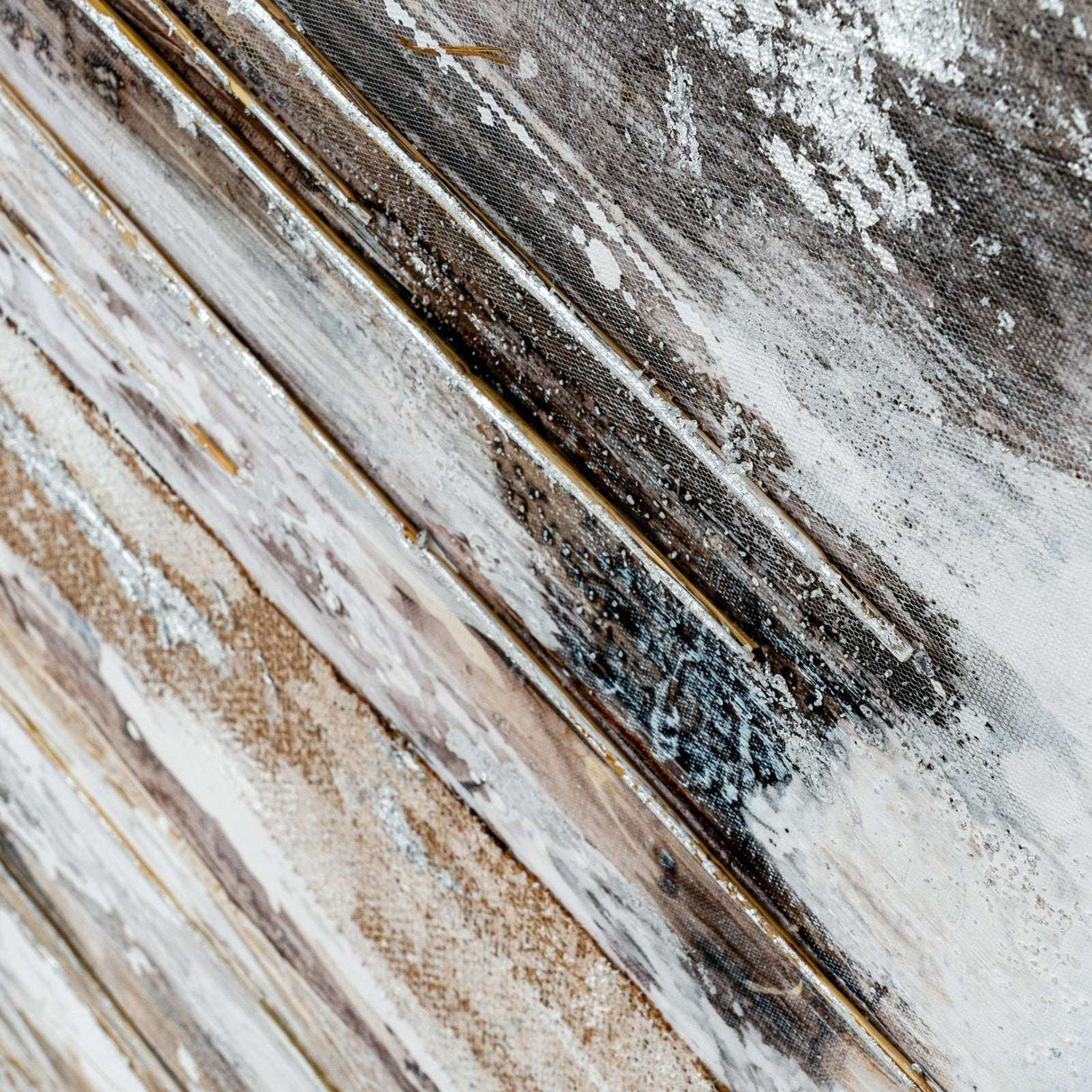 Close-up of textured Hand Painted Canvas featuring earthy tones and intricate brushwork