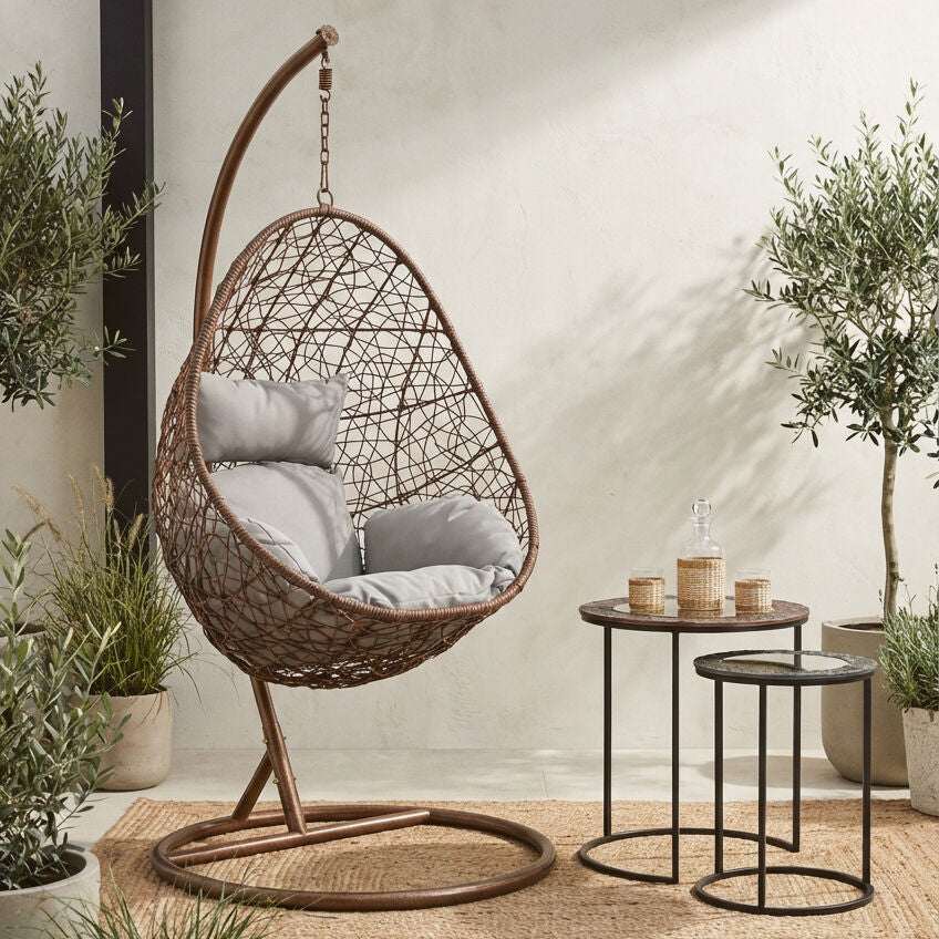 Orsina Hanging Chair with Cushions, Ideal for Relaxing in Conservatories and Outdoor Spaces