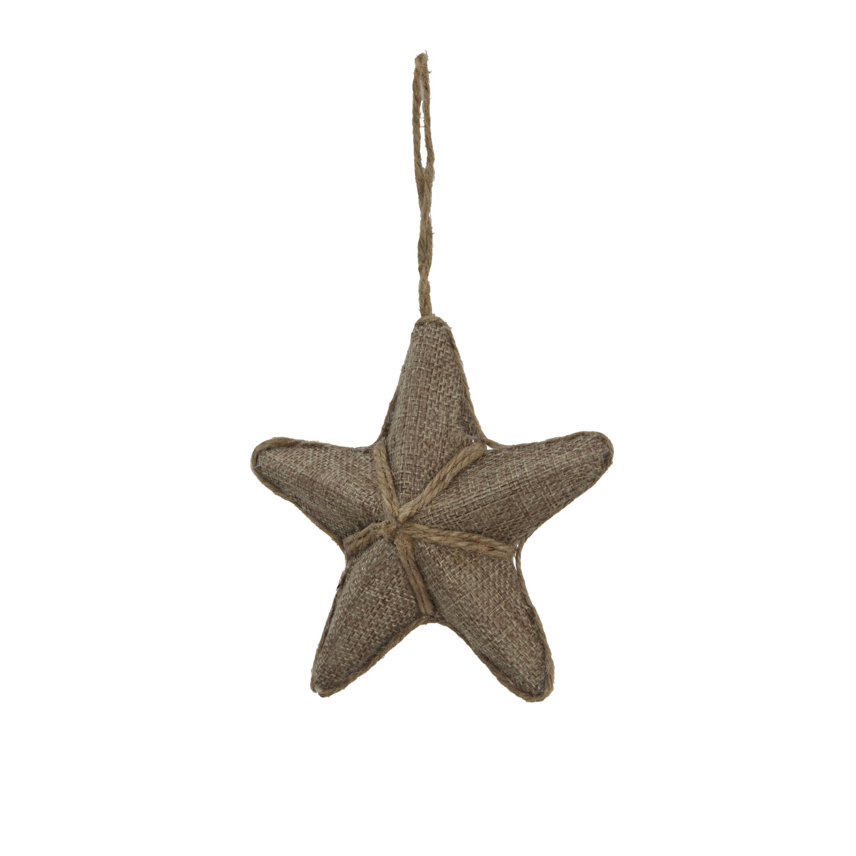 Rustic Hanging Star Christmas Bauble Made from Natural Jute for Festive Home Decoration