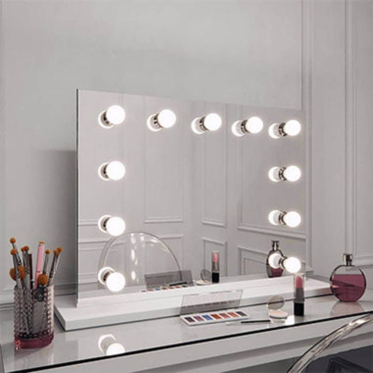 Hollywood Mirror with Bright LED Lights for Perfect Makeup Application and Styling