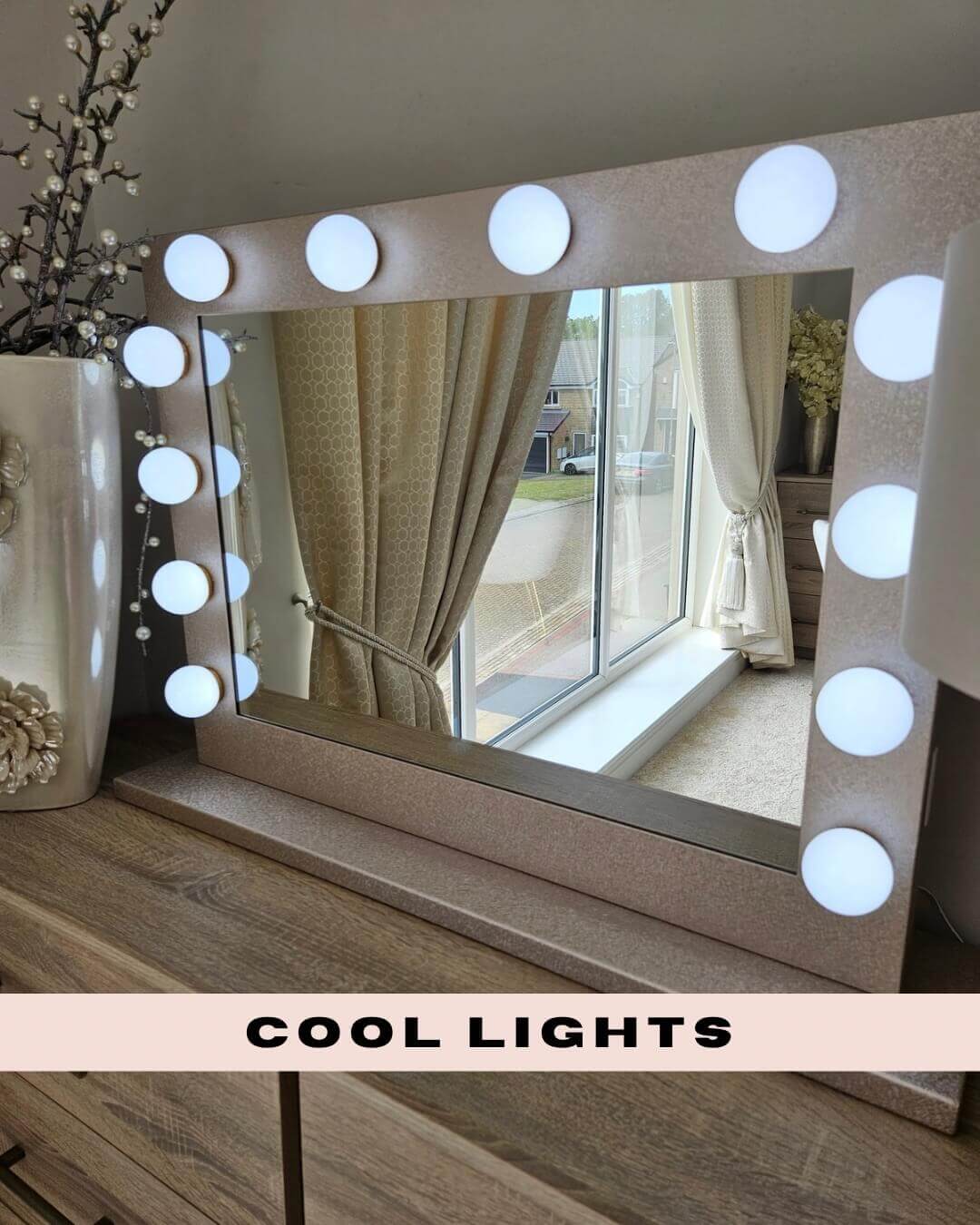 Hollywood Mirror with Bright LED Lights, Perfect for Makeup Application and Dressing Up