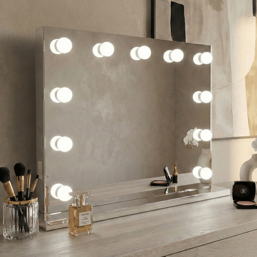 Hollywood Mirror with Bright LED Lights for Glamorous Make-Up Application