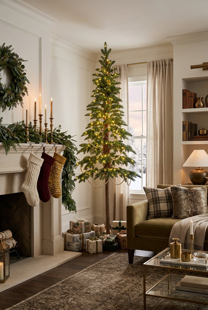 Decorative Christmas Tree with Warm White Lights, Perfect for Festive Holiday Home Decor