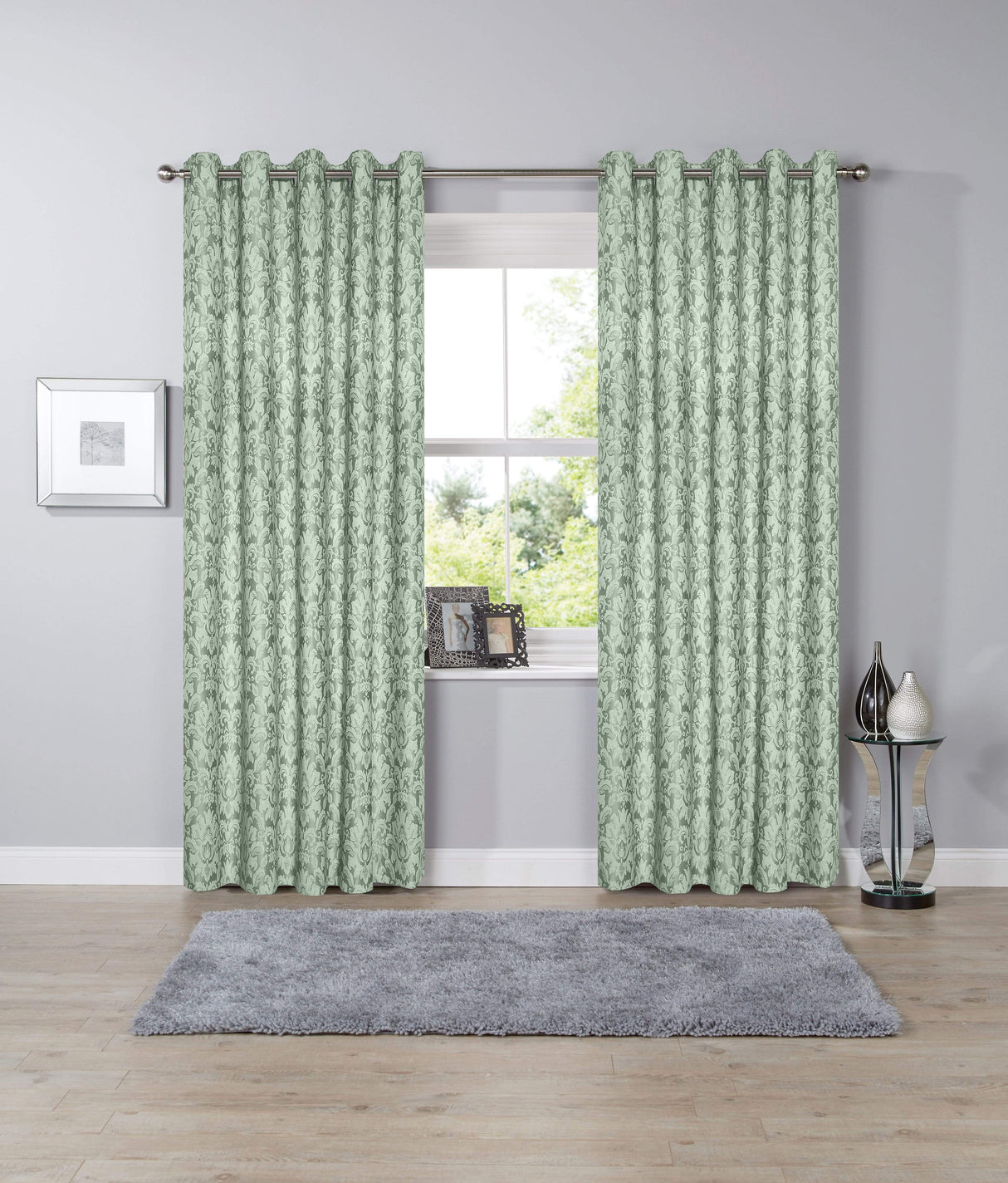 OLIVIA ROCCO Jacquard Curtains in green design, perfect for adding elegance to your home decor