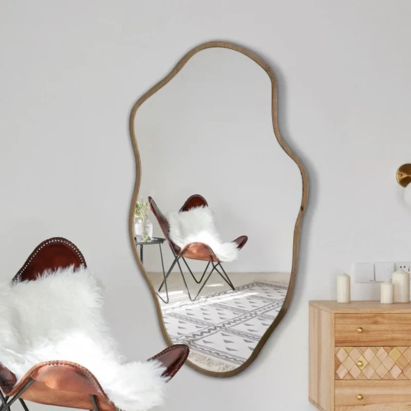 Nisu Home Decorative Wall Mirror with Organic Shape, Perfect for Modern Interiors