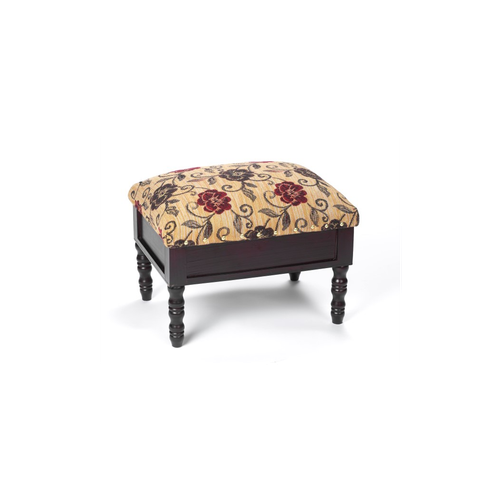 Greenhurst Floral Upholstered Storage Footstool Greenhurst