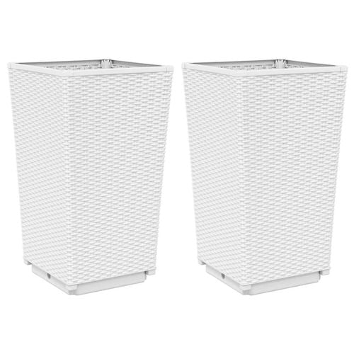 vidaXL Tall Rattan Effect Garden Planters - Weatherproof vidaXL