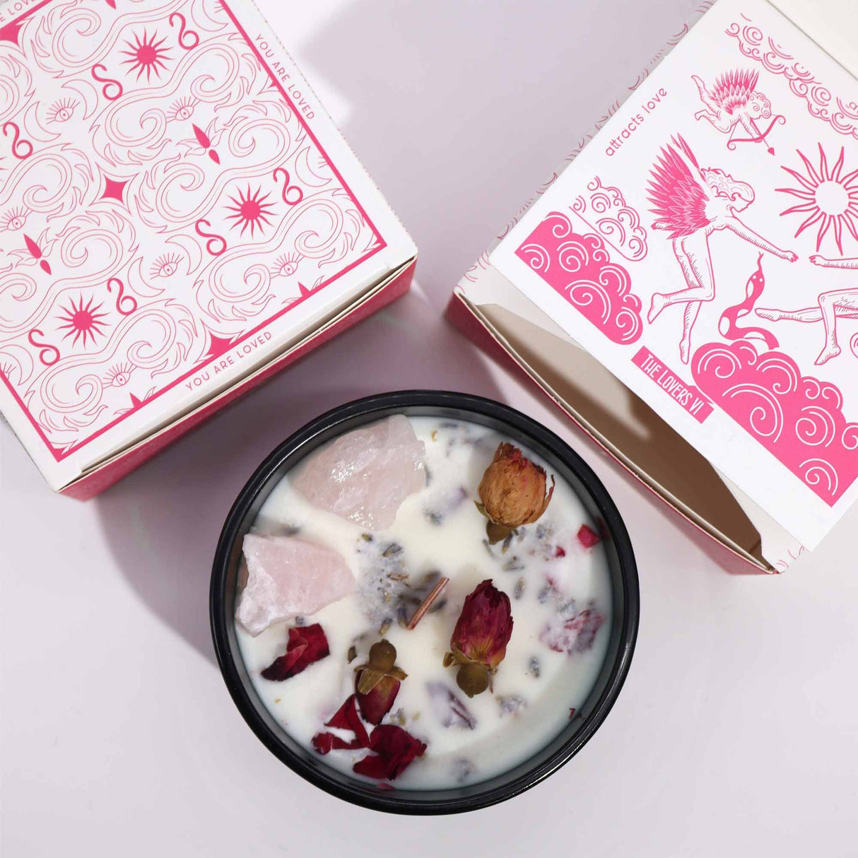 Hop Hare Crystal Magic Flower Candle - The Lovers AW-Dropship