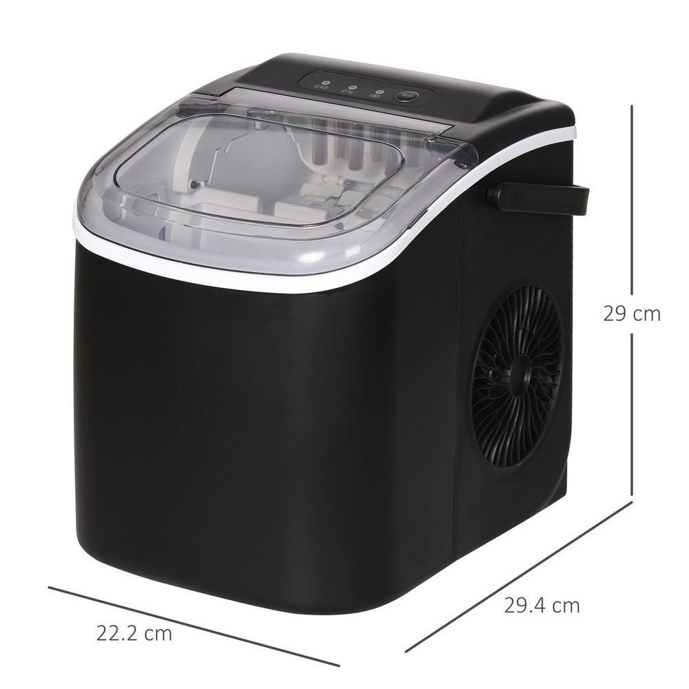 Ice Maker With Ice Scoop Basket 12Kg in 24 Hrs 9 Cubes Ready in 6-12Mins HOMCOM