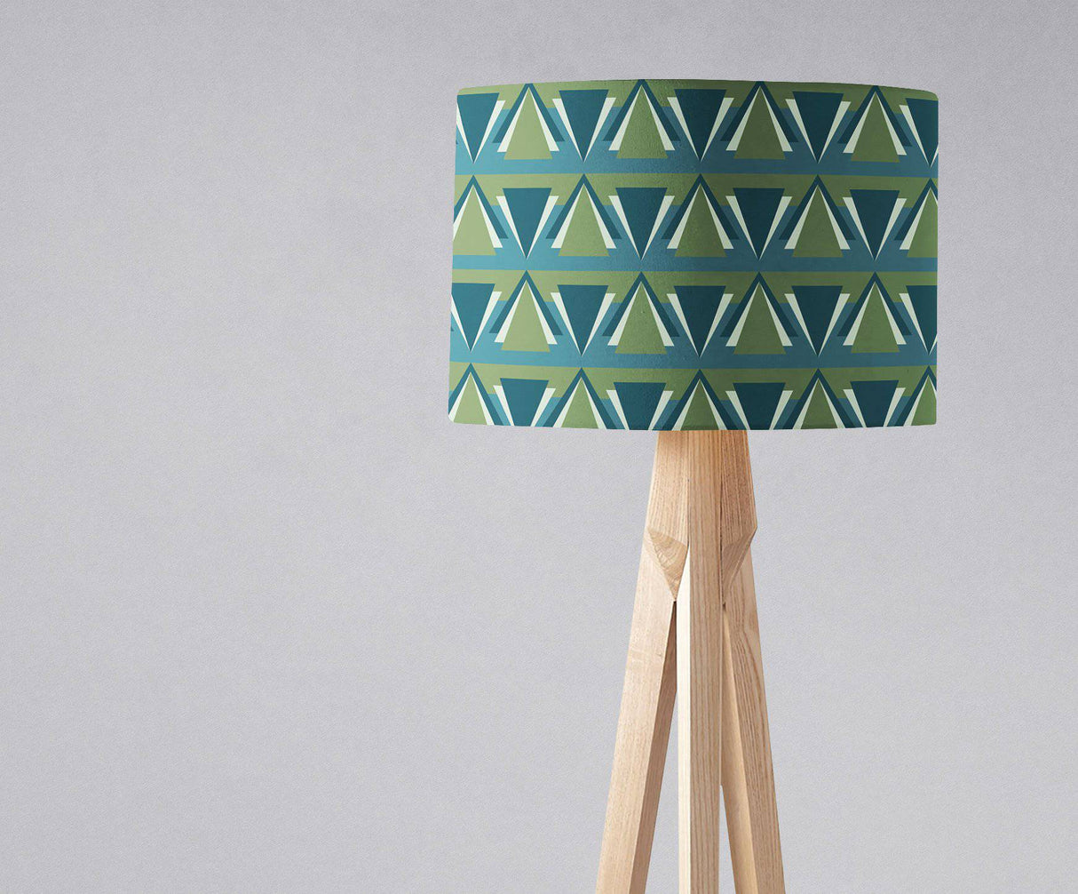 Stylish Green and Blue Art Deco Lampshade by Shadow Bright