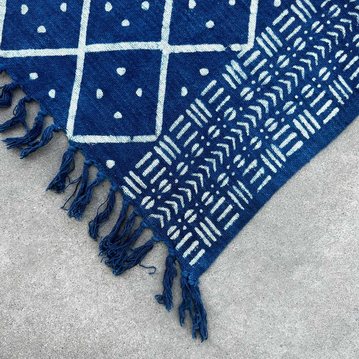 Handmade Indigo Throw - 170x120cm - Midnight Heerak AW-Dropship