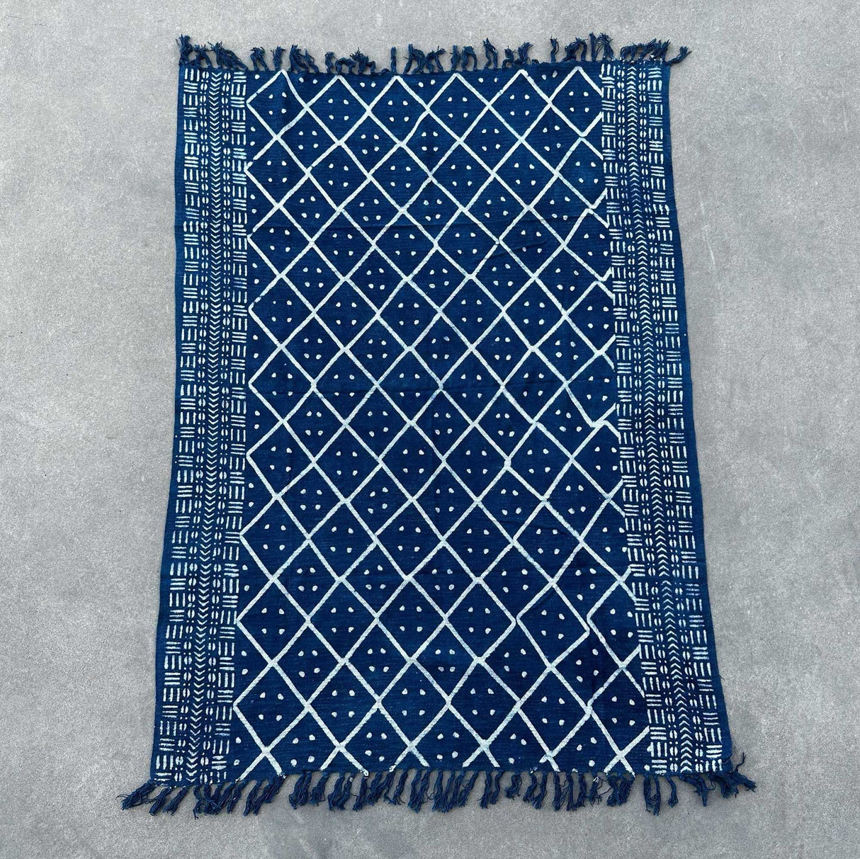 Handmade Indigo Throw - 170x120cm - Midnight Heerak AW-Dropship
