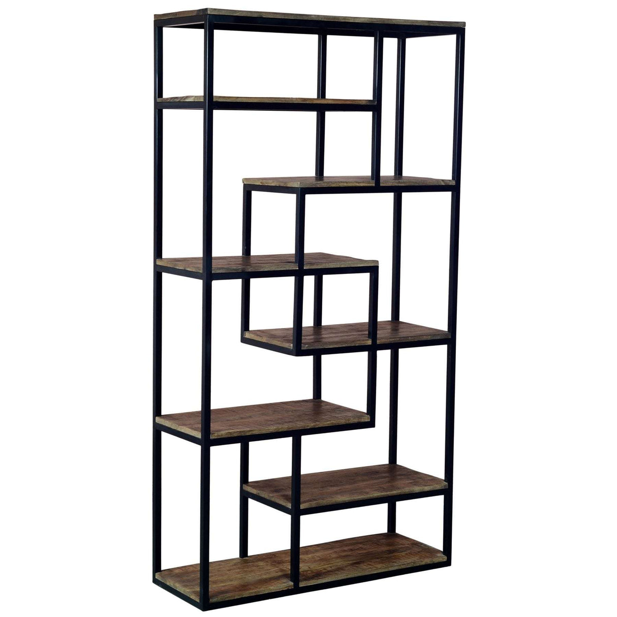 Shades 4 Seasons Industrial Shelf Unit with Wood & Metal BROWN METAL Shades 4 Seasons
