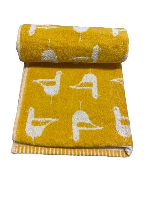 Seagull Turkish Cotton Jacquard Towel Ochre Bath Towel Bellissimo Home