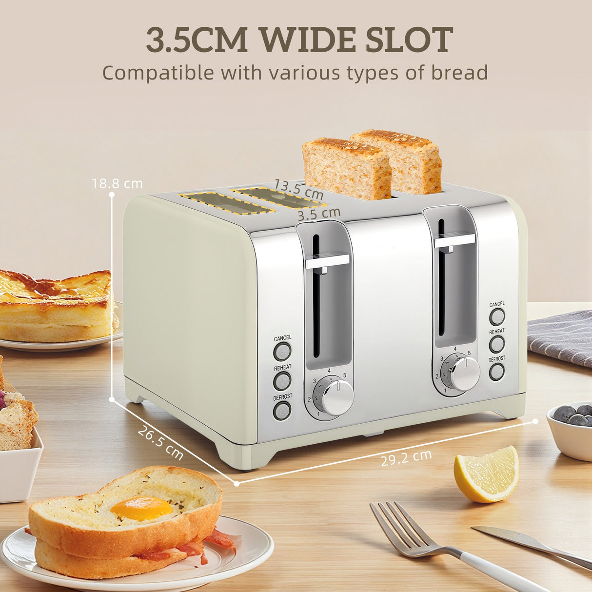 Wise Galleria Kettle and Toaster Set with 3.5cm wide slot for various types of bread and adjustable settings