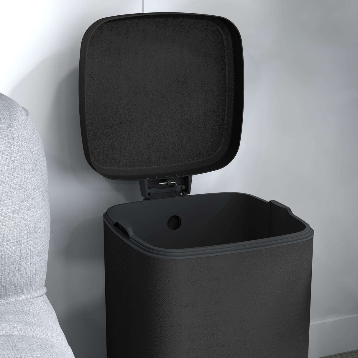 Wise Galleria Black Kitchen Bin with Lid for Easy Waste Disposal and Stylish Storage