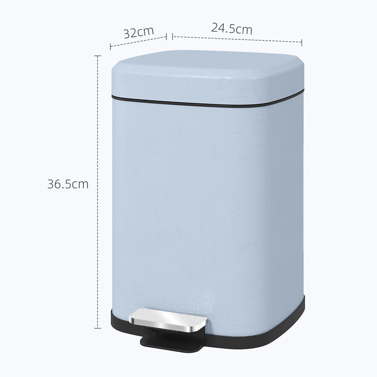 Wise Galleria Kitchen Bin in pastel blue, featuring a foot pedal for hands-free opening