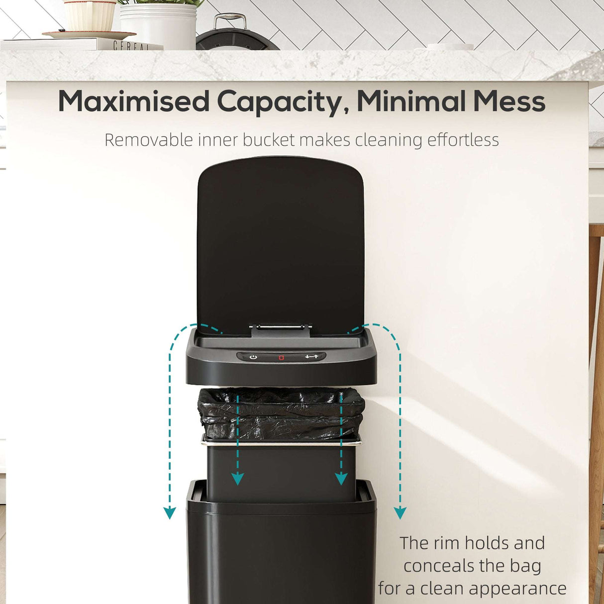 Wise Galleria Kitchen Bin with a removable inner bucket for easy cleaning and a tidy design