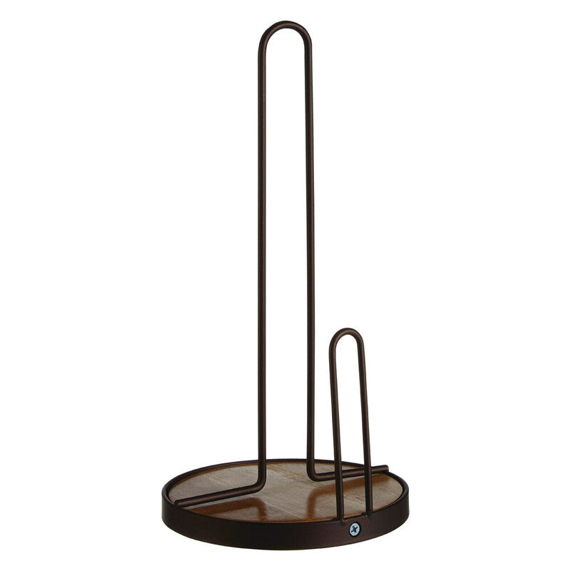 Orsina Kitchen Roll Holder in a sleek black design with a sturdy base for easy paper towel access