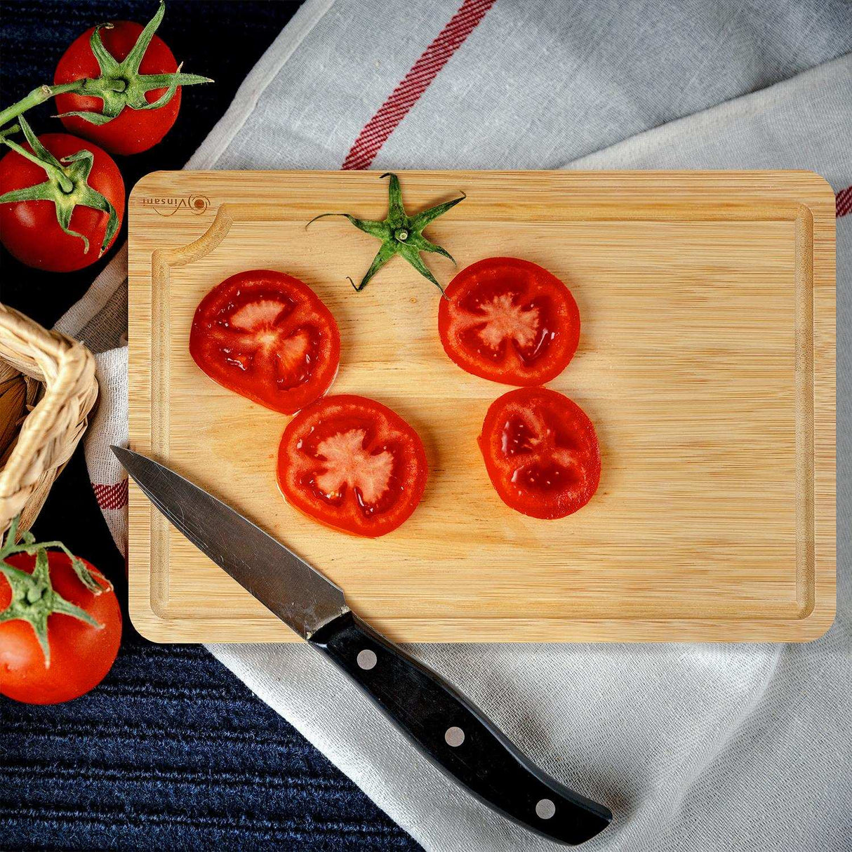Vinsani Bamboo Chopping Board with Juice Groove Vinsani