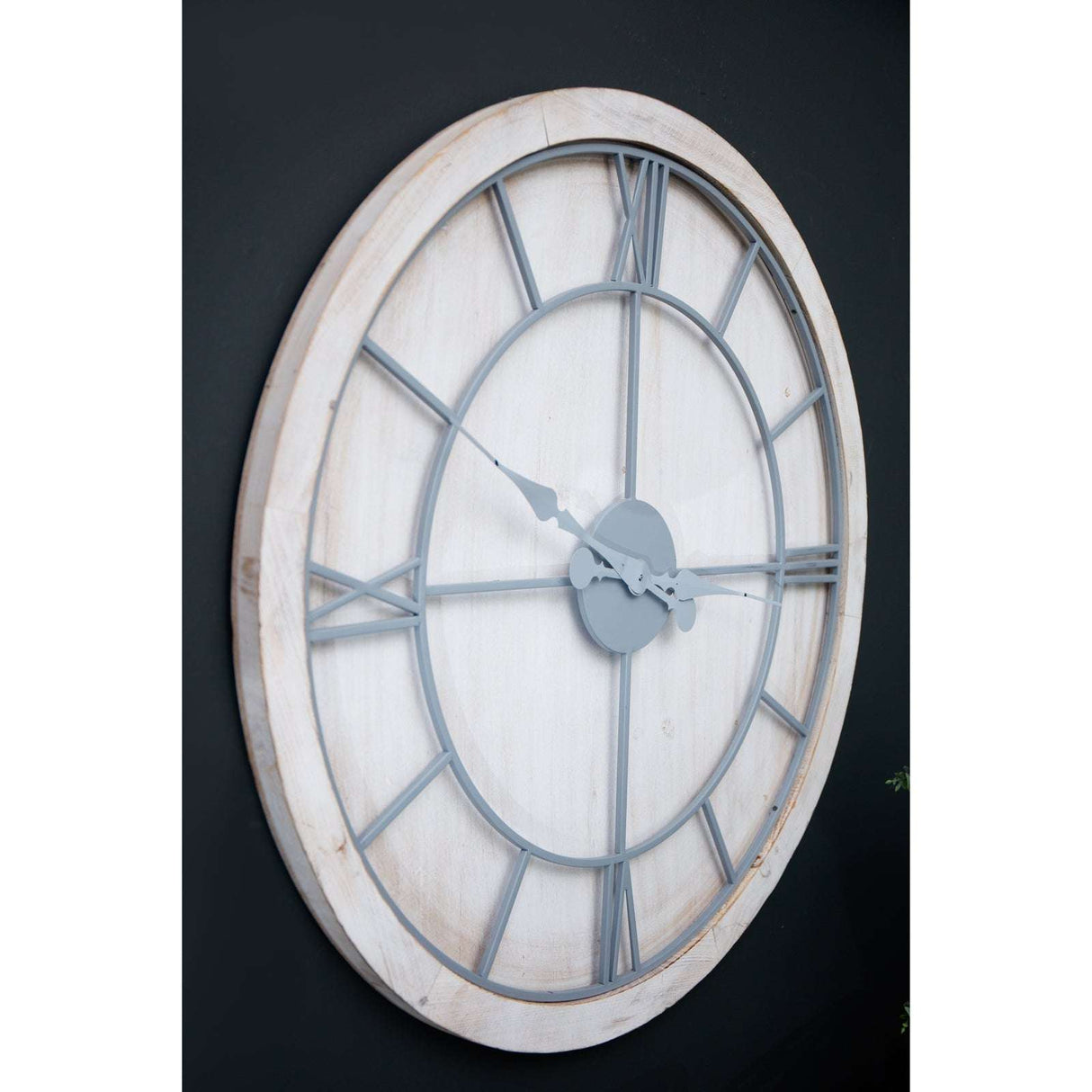 Shades 4 Seasons Large Wall Clock Rustic White Frame Shades 4 Seasons