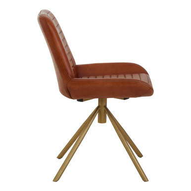 Orsina Leather Chair with a modern design and gold metal legs for stylish accent seating