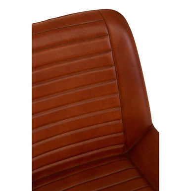 Orsina Leather Chair with a sleek design and ribbed detailing for modern interiors