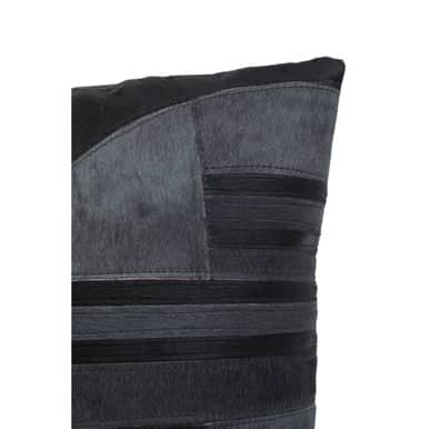 Bosie Safira Black And Grey Hair on Leather Cushion Orsina