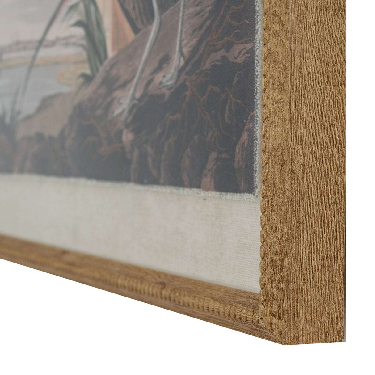 Linen Artwork with detailed botanical design and natural wooden frame from Shades 4 Seasons
