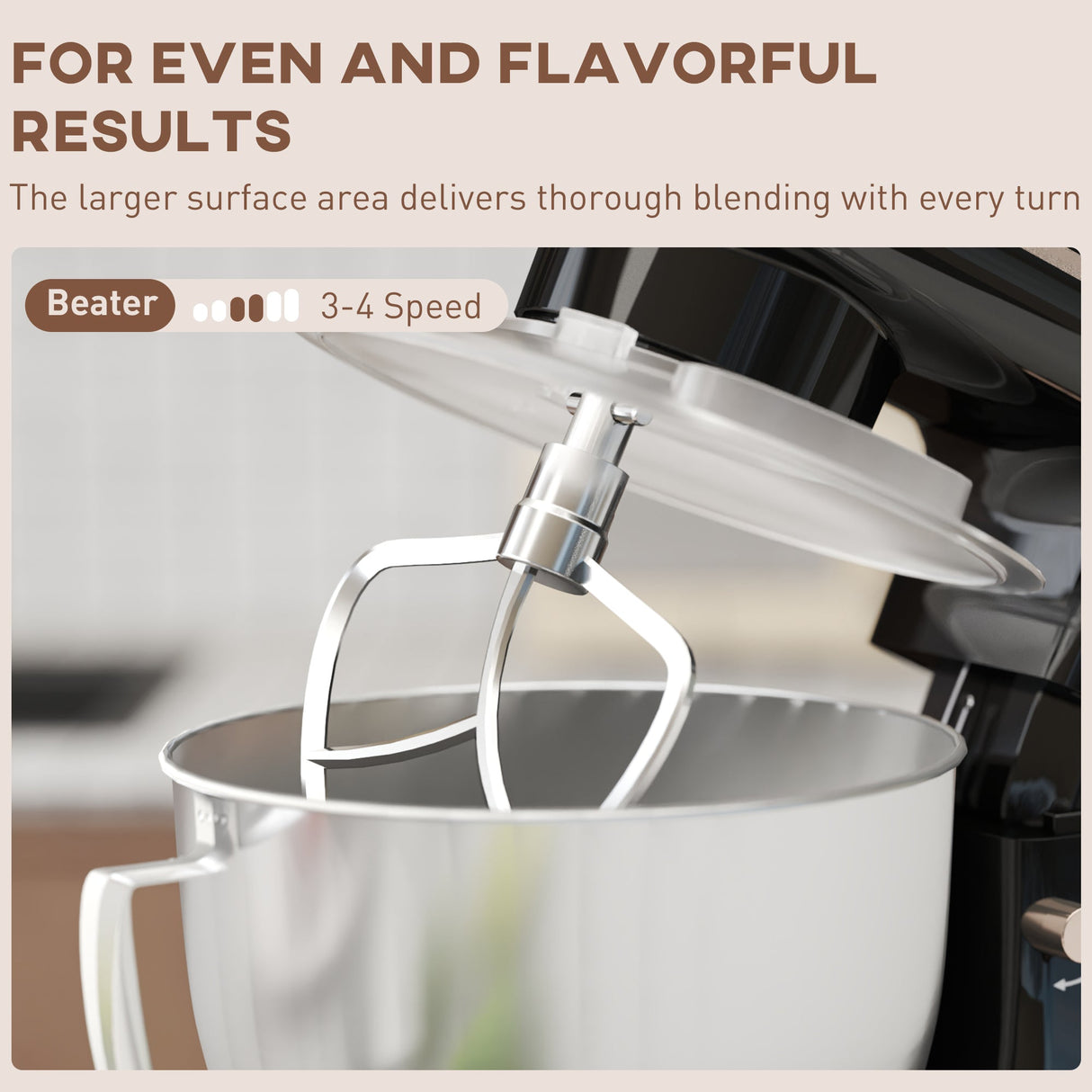 Wise Galleria Stand Mixer with Beater and adjustable speed for even and flavourful results