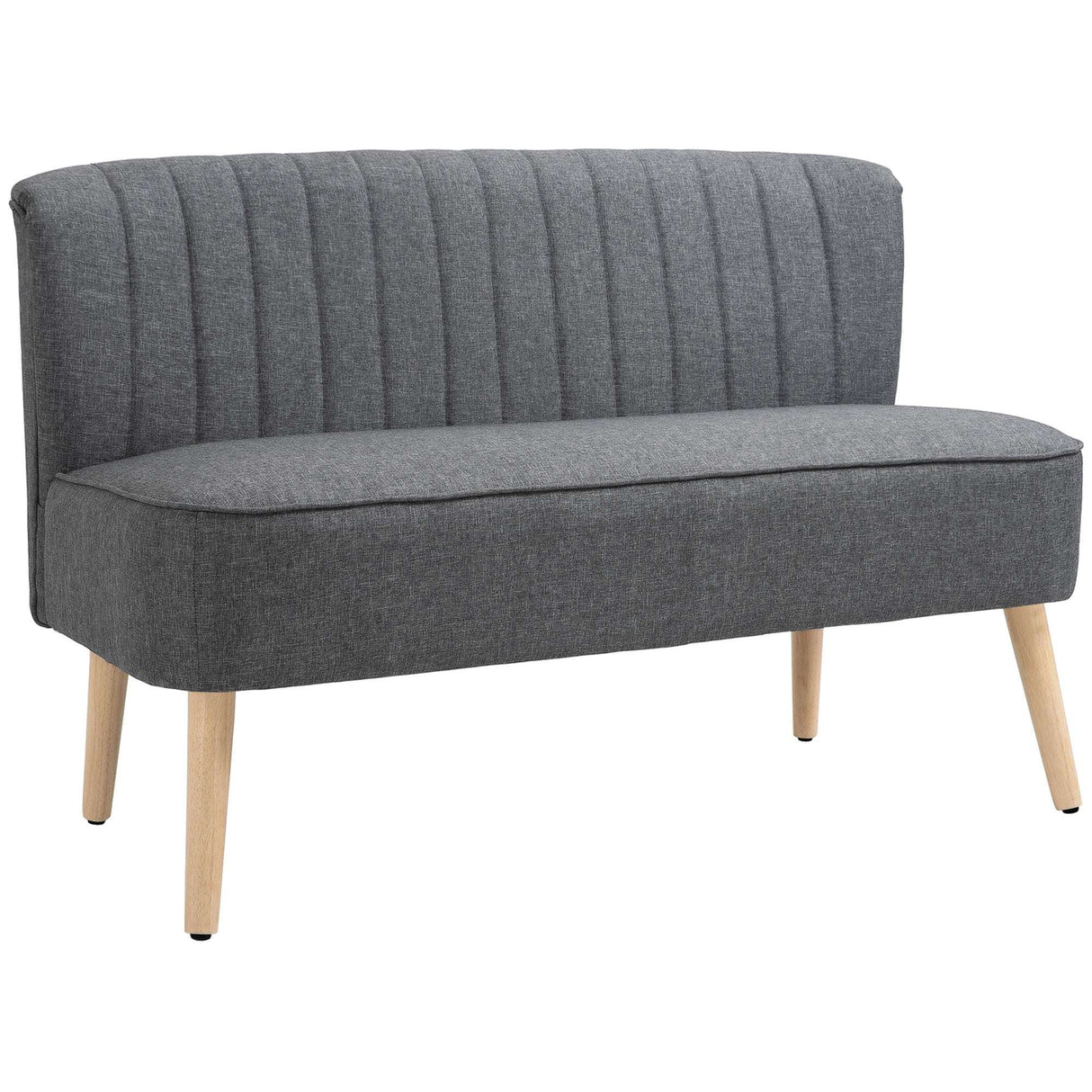 Wise Galleria Grey Loveseat Sofa with Modern Design and Wooden Legs for Stylish Living Spaces