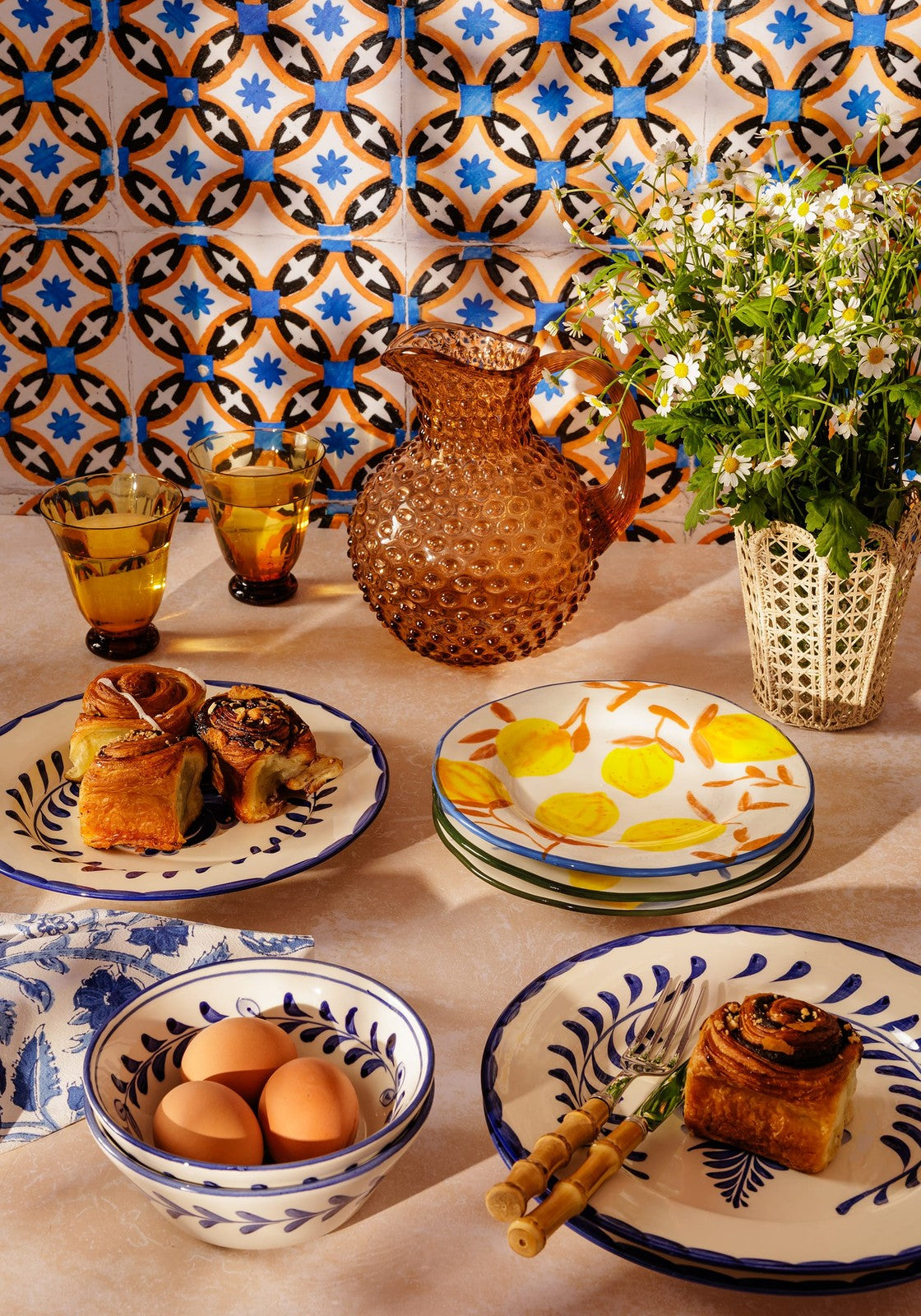 Casa by Josephine Jenno Lunch Plates with Colourful Fruit Design on a Beautifully Styled Table