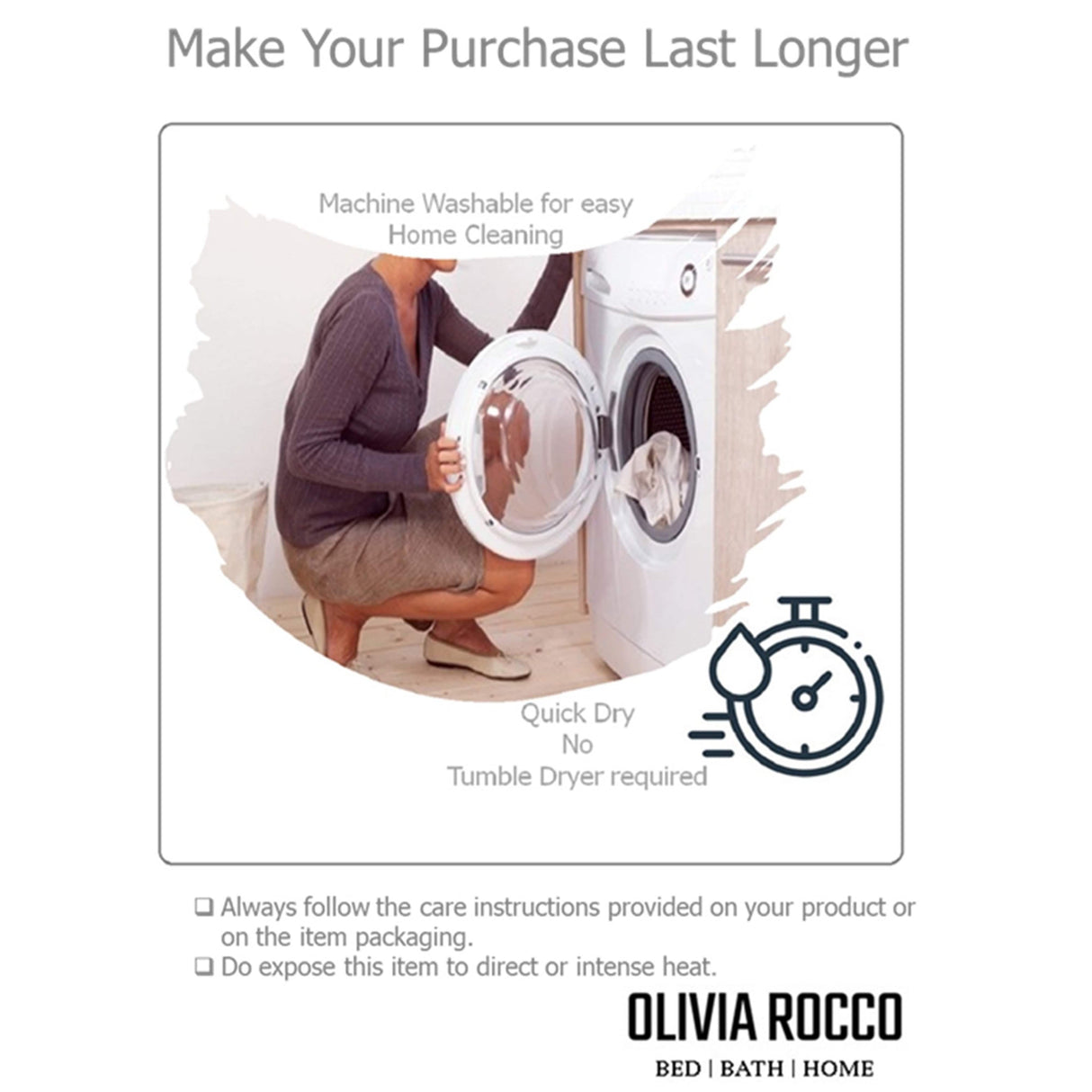 OLIVIA ROCCO Eyelet Curtains displayed with machine washable care instructions for easy home cleaning