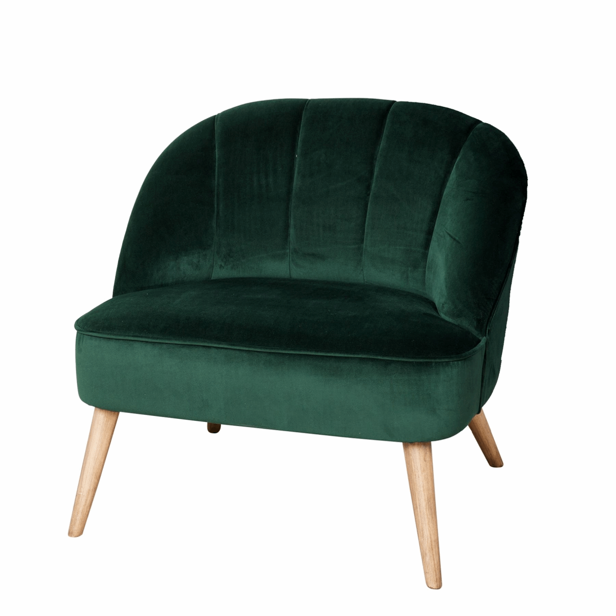 Widdop Luxury Chair in Green Velvet with Stylish Wooden Legs for Modern Interiors