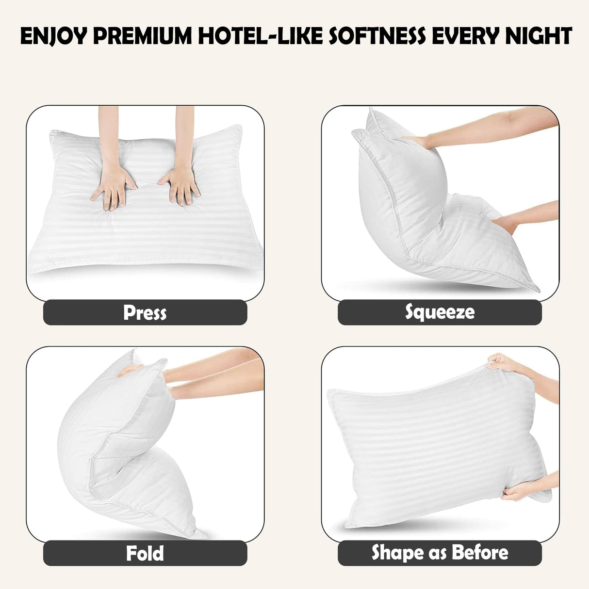 OLIVIA ROCCO Luxury Pillows showcasing hotel-like softness and comfort in various shapes